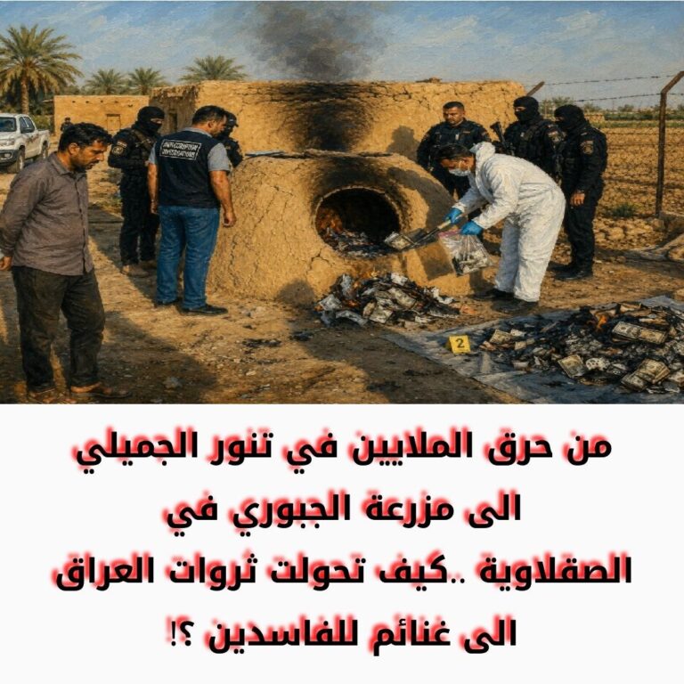 من حرق الملايين في تنور الجميلي الى مزرعة الجبوري في  الصقلاوية ..كيف تحولت ثروات العراق الى غنائم للفاسدين ؟!